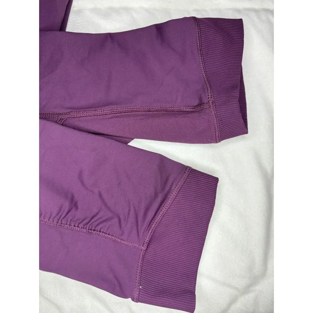 LULULEMON Athletica Crop Leggings Womens Capri Maroon Burgundy 3/4 Side Pocket 6